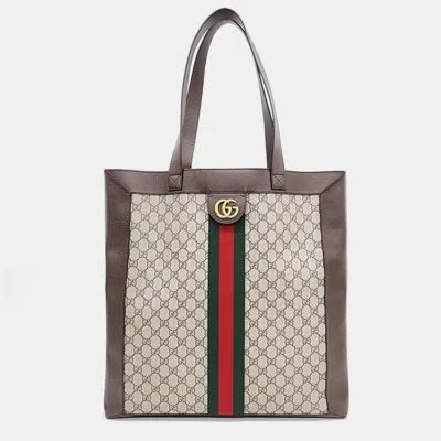 Pre-owned Gucci Ophidia Gg Supreme Tote Bag (519335) In Beige