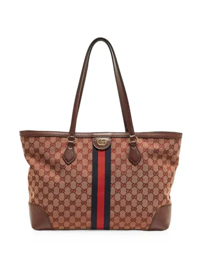 Pre-owned Gucci Ophidia Gg Supreme Tote Bag In Red