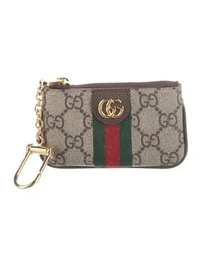 Pre-owned Gucci Ophidia Gg Supreme Wallet In Neutral