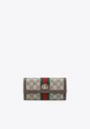 Gucci Ophidia Gg Supreme Wallet In Sand