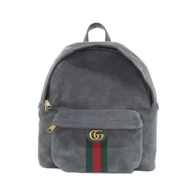 Pre-owned Gucci Ophidia Gray Suede Backpack ()