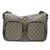 GUCCI GUCCI OPHIDIA GREY LEATHER SHOULDER BAG (PRE-OWNED)