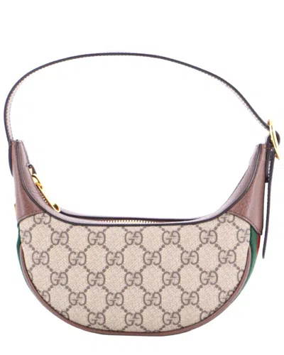Gucci Ophidia Half Moon Bag Gg Coated Canvas Mini (authentic Pre-loved)