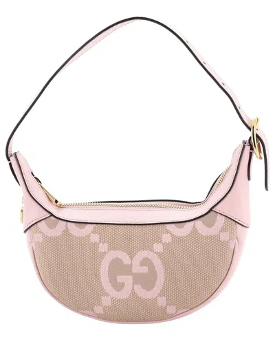 Gucci Ophidia Half Moon Bag Jumbo Gg Canvas Mini (authentic Pre-loved) In Red