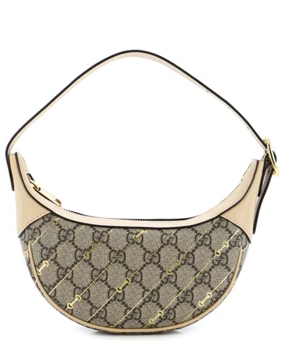 Gucci Ophidia Half Moon Bag Print Gg Coated Canvas Mini (authentic Pre-loved) In Multi