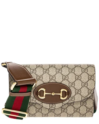 Gucci Ophidia Horsebit 1955 Canvas & Leather Mini Bag In Black