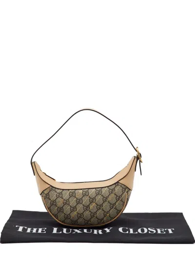 Pre-owned Gucci Ophidia Horsebit Handbag In Neutral