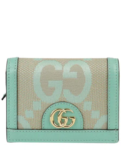Gucci Ophidia Jumbo Gg Card Case Wallet (authentic Pre-loved) In Green