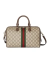 Gucci Ophidia Large Boston Bag In Brown