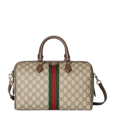 Gucci Ophidia Large Boston Bag In Brown