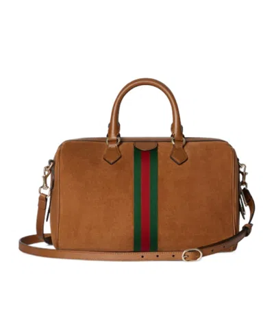 Gucci Ophidia Large Boston Bag In Brown