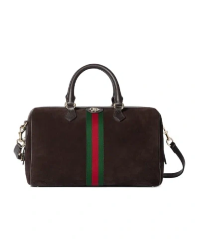Gucci Ophidia Large Boston Bag In Brown