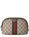 Gucci Ophidia Large Gg Supreme Canvas & Leather Cosmetic Case