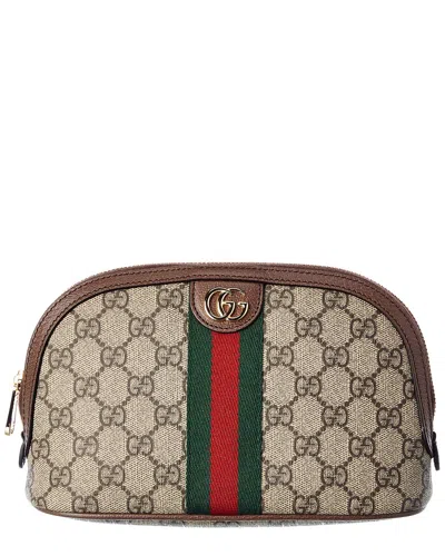 Gucci Ophidia Large Gg Supreme Canvas & Leather Cosmetic Case