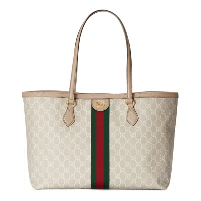 Gucci Mittelgrosser Ophidia Shopper Mit Gg In White
