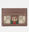 Gucci Ophidia Leather Card Holder In Brown