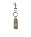 Gucci Ophidia Leather Keychain In Brown