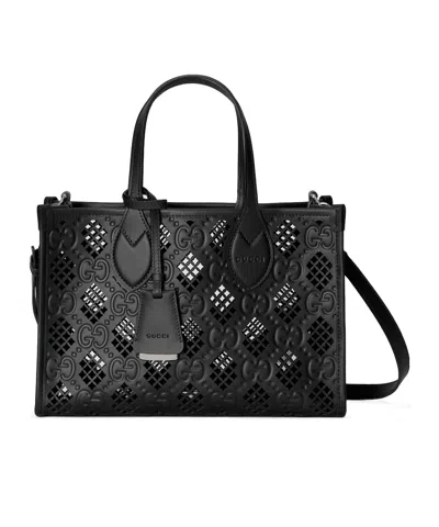 Gucci Ophidia Leather Tote Bag In Black
