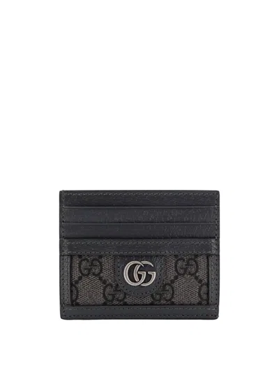 Gucci Ophidia Logo Plaque Card Holder In Grey