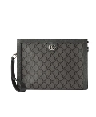 Gucci Ophidia Gg Supreme Canvas Pouch In Black