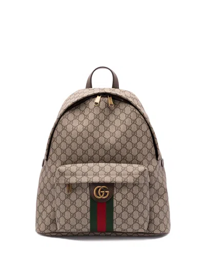 Gucci `ophidia` Medium Backpack In Brown