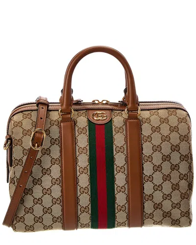 Gucci Ophidia Medium Canvas & Leather Satchel