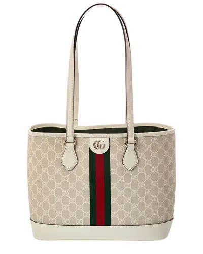 Gucci Ophidia Medium Canvas & Leather Tote In Multi