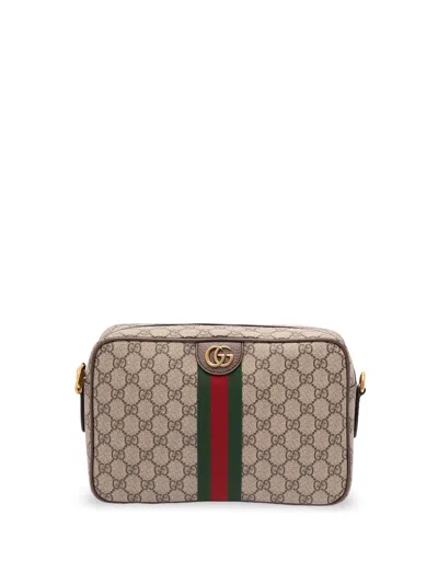 Gucci `ophidia` Medium Crossbody Bag In Brown