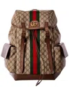Gucci Ophidia Medium Gg Supreme Canvas & Leather Backpack In Brown
