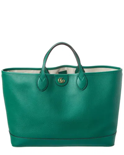 Gucci Ophidia Medium Leather Tote In Green
