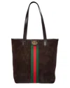 Gucci Ophidia Medium Suede Tote In Brown