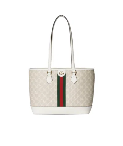 Gucci Ophidia Medium Tote Bag In White