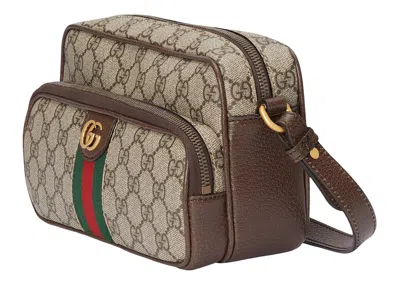 Pre-owned Gucci Ophidia Messenger Bag Small Gg Supreme In Beige/ebony