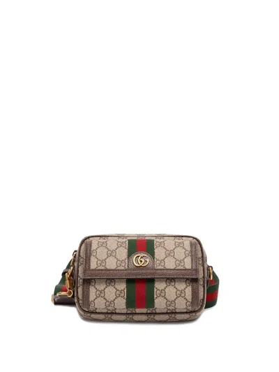 Gucci `ophidia` Mini Bag In Beige