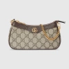 Gucci Women Beige Shoulder Bag With Gg Plaque On The Front And Chain-link Handle In Gg Canvas Woman In Multi