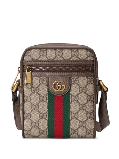 Gucci Canvas Ophidia Gg Shoulder Bag In Brown