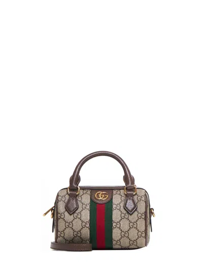 Gucci Mini Handbag In Monogram Canvas In Neutral