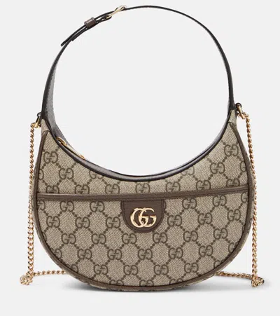 Gucci Ophidia Mini Gg Canvas Shoulder Bag In Brown