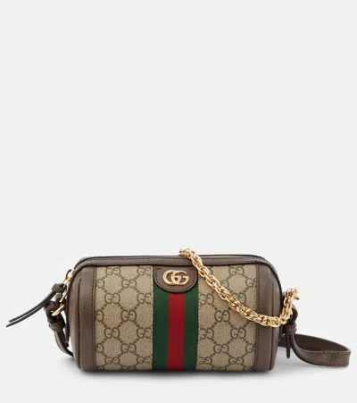 Gucci Ophidia Mini Gg Canvas Shoulder Bag In Brown