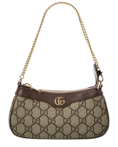 Gucci Ophidia Mini Gg Supreme Canvas & Leather Shoulder Bag In Brown