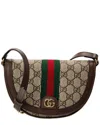 Gucci Ophidia Mini Gg Supreme Canvas & Leather Shoulder Bag In Brown