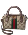 Gucci Ophidia Mini Gg Canvas Crossbody Bag In Brown