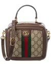 Gucci Ophidia Mini Gg Supreme Canvas & Leather Top Handle Bag In Brown