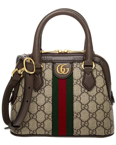 Gucci Mini Ophidia Gg Supreme Top-handle Bag In Beige