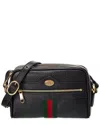 Gucci Ophidia Mini Leather Crossbody In Black