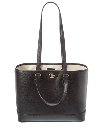 Gucci Ophidia Mini Leather Tote In Black