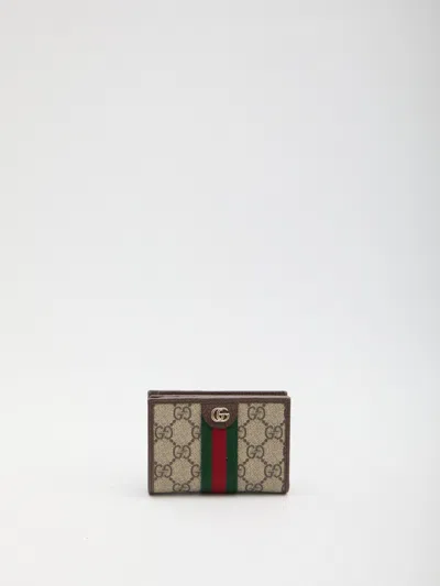 Gucci Ophidia Mini Wallet In Brown