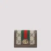 Gucci Gg Leather Wallet Ophidia In Multi