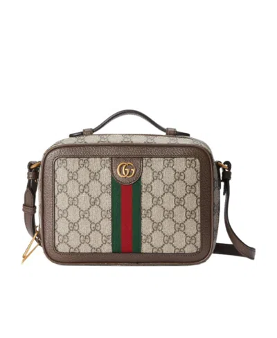 Gucci Ophidia Monogram-pattern Messenger Bag In Nude