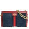 GUCCI GUCCI OPHIDIA NAVY SUEDE SHOULDER BAG (PRE-OWNED)